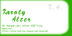 karoly alter business card